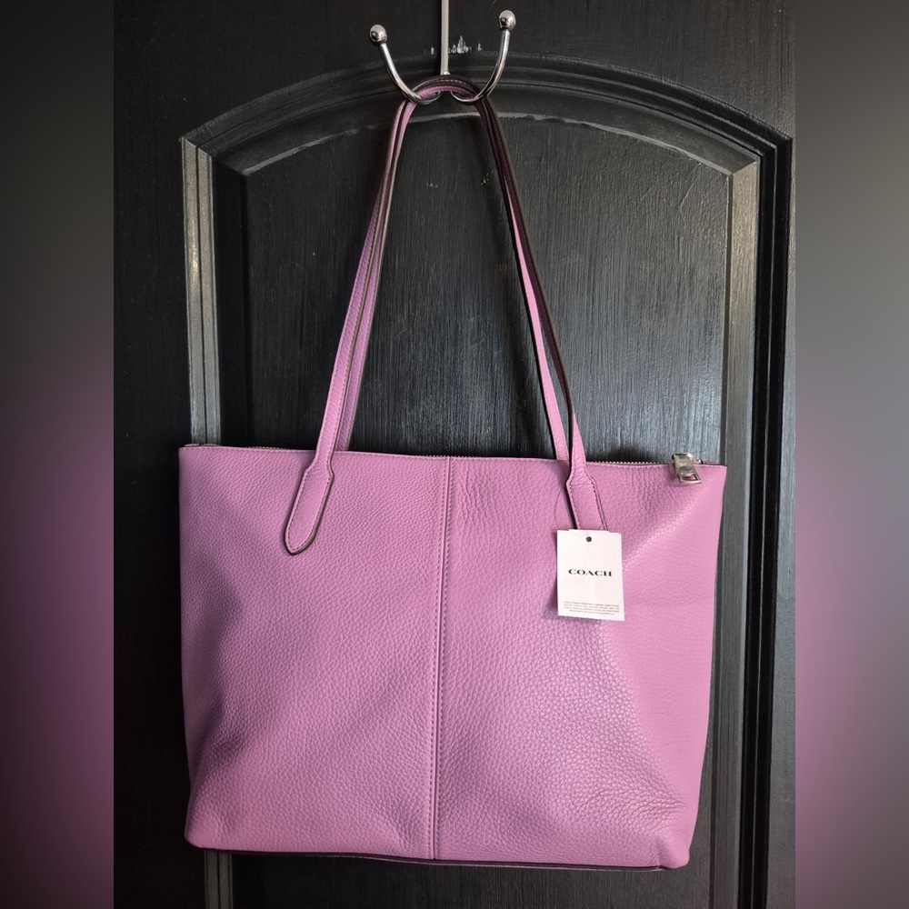COACH NWT Pebbled Leather Zip Tote - Violet Orchid - Picture 9 of 9